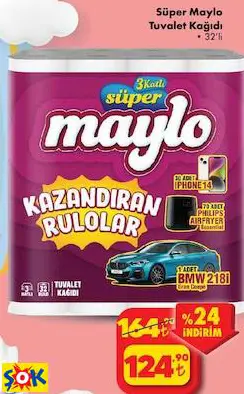 SÜPER MAYLO TUVALET KAĞIDI SÜPER MAYLO TUVALET KAĞIDI